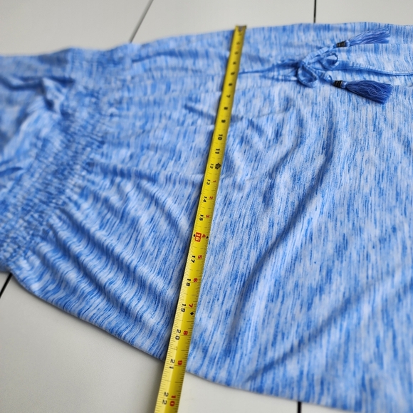 BECCA Strapless Blue Swim Cover Up Midi Dress Slit w Stretch Sz L - Picture 11 of 14